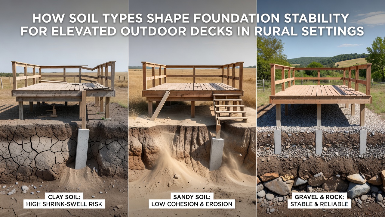How Soil Types Shape Foundation Stability for Elevated Outdoor Decks in Rural Settings